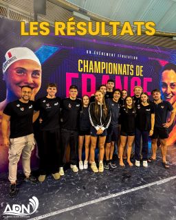🏊‍♂️ Résultats compétition – Championnats de France Élite 🇫🇷  📅 Une superbe semaine de compétition pour nos nageurs engagés aux France Élite, marquée par de très belles performances, de nombreuses finales et 2 records de Bourgogne–Franche-Comté 💥  📊 Le bilan :
- 2 Finales A (Jules : 200 Dos - 400 4N)
- 2 Finales B (Margot : 200 Brasse / Bérénice : 200 Dos)
- 10 Finales C (Jules : 50-100 Dos / Yael : 50-200 Dos / Eva : 50-100 Dos / Sofiane : 400 4N / Bérénice : 50 Dos / Dorian : 50 Papillon / Margot : 100 Brasse  🧨 2 Records de Bourgogne–Franche-Comté :
- Jules sur le 200 Dos
- Relais 4x50 4 Nages (Jules – Hector – Dorian – Yael)  👏 Félicitations à l’ensemble du groupe et aux coachs pour ces excellents résultats et cette superbe dynamique collective tout au long de la semaine !