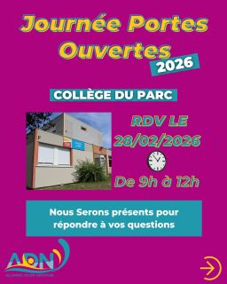 🏫 PORTES OUVERTES 2026 |COLLÈGE DU PARC  📅 28 février 2026
⏰ 9h – 12h  L’Alliance Dijon Natation vous accueille pour découvrir les Classes Sections Sportives.  Un double projet clair :
📚 Réussite scolaire
🏊‍♂️ Performance sportive  Découvrez le fonctionnement, l’organisation et les opportunités offertes aux jeunes nageurs.