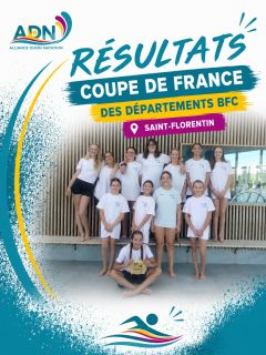 📣 Résultats - Coupe de France des Départements BFC
📍 Saint-Florentin  Nos nageuses ont brillamment représenté la Côte-d’Or lors de cette Coupe de France des Départements BFC !  🥈 Au classement général, la sélection termine à une superbe 2ᵉ place.  🏆 Les filles reviennent victorieuses des relais.  👏 Félicitations à l’ensemble des nageuses pour leurs belles performances tout au long de la compétition !